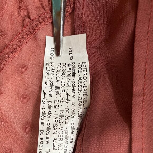 ZARA Rose Clip Dot Romper Dress women's M coquette ruffled tie flirty plunge - Picture 12 of 13